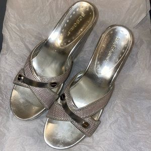 BGBGirls Silver Slip On Wedges